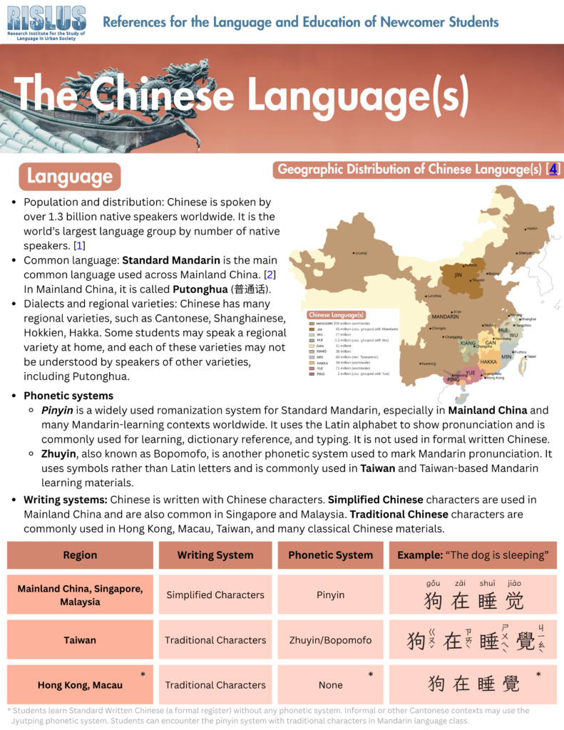 Page 1 of Chinese Language(s) FAQ